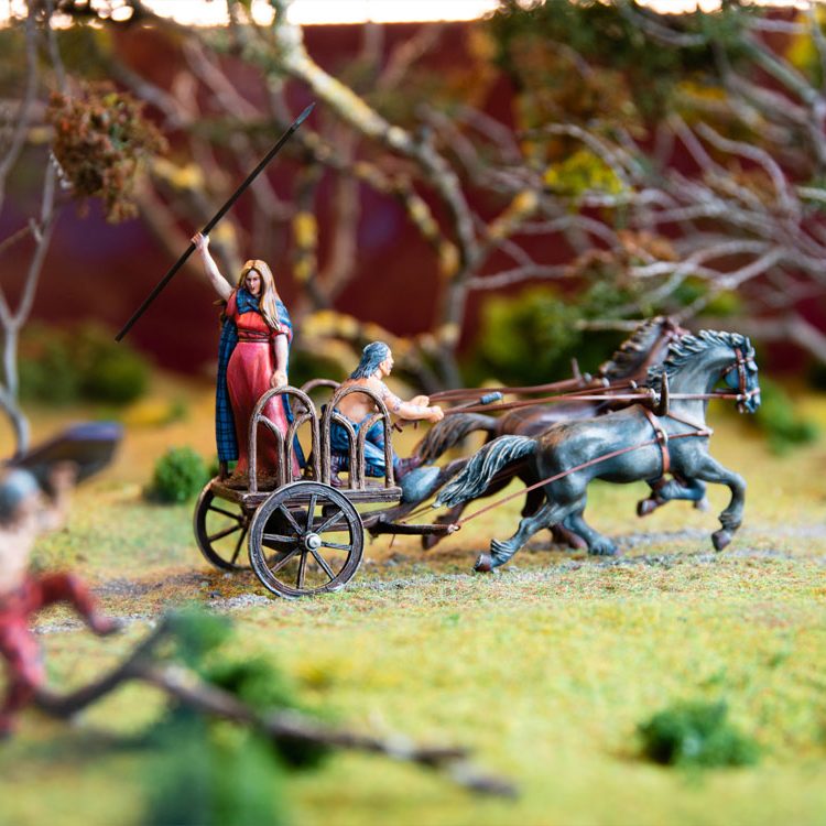 Queen Medb miniature model on horses