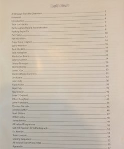 Table of content of Roscommon Under 21 Football Team - All Ireland Champions 1966