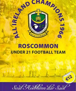 Historic photograph of Roscommon town in 1966, showcasing mid-20th-century Irish architecture and street scenes