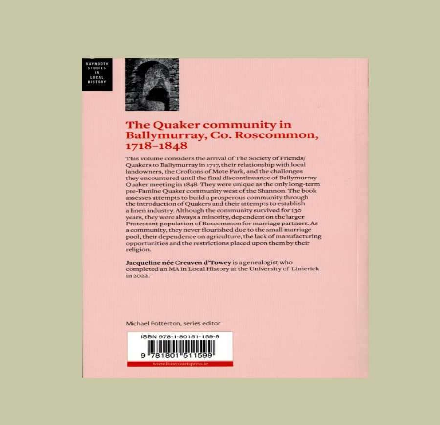 Back cover of The Quaker community of Ballymurray, Co. Roscommon, 1717–1848